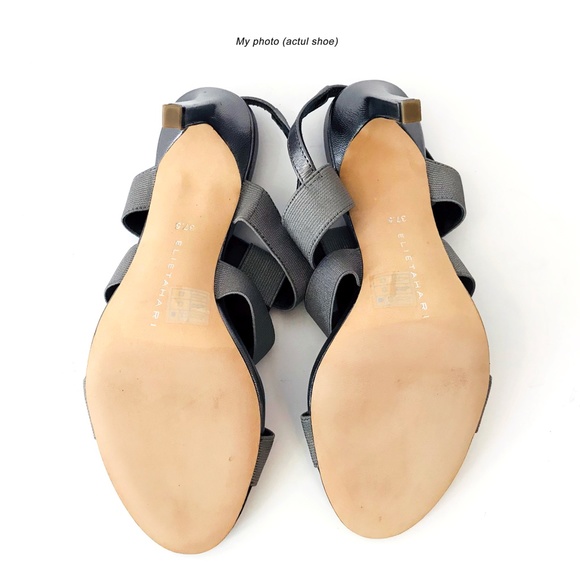 TAHARI Metallic Stretch Slingback Sandal 3.8" heel - Picture 6 of 6